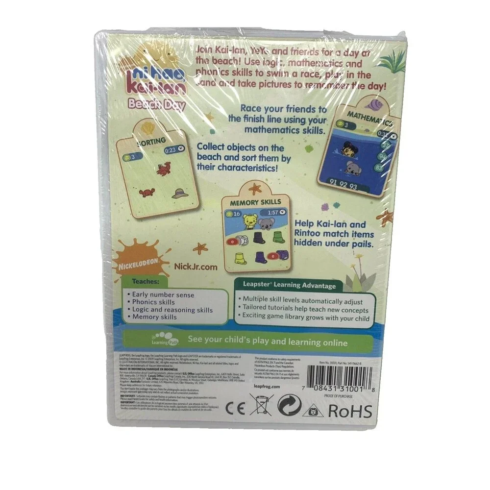 Ni Hao, Kai-lan,Beach Day Leapster Learning Game New Sealed